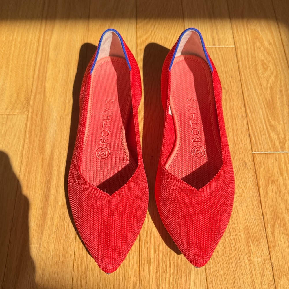 Rothy's Vibrant Red and Blue Flats